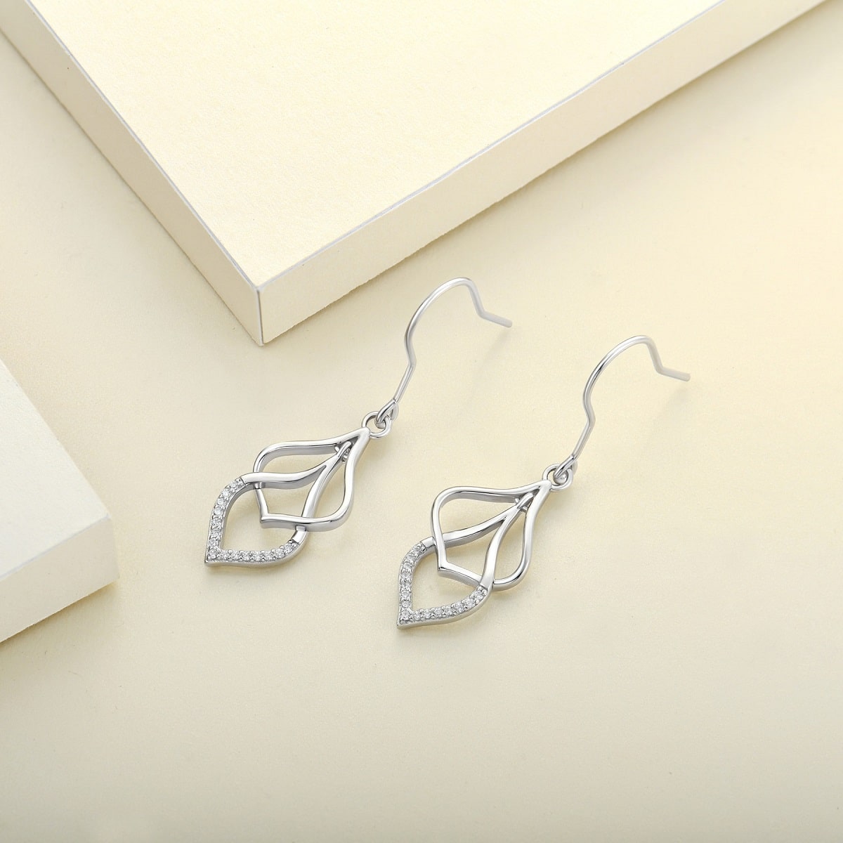 Sterling silver rhodium plated earrings