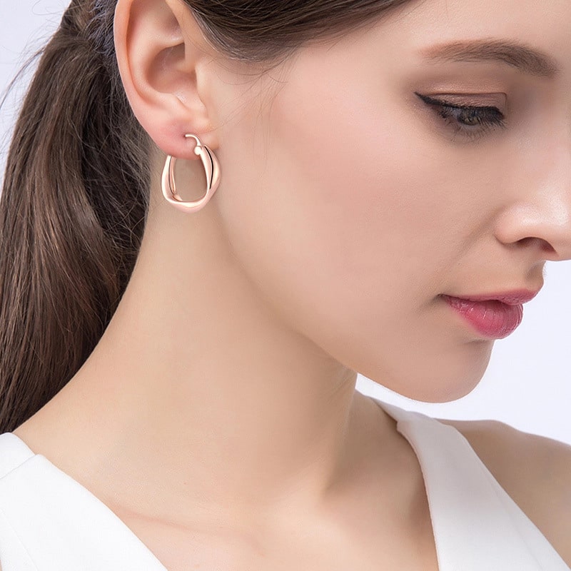 Twisted Irregular Hoop Earrings for Women