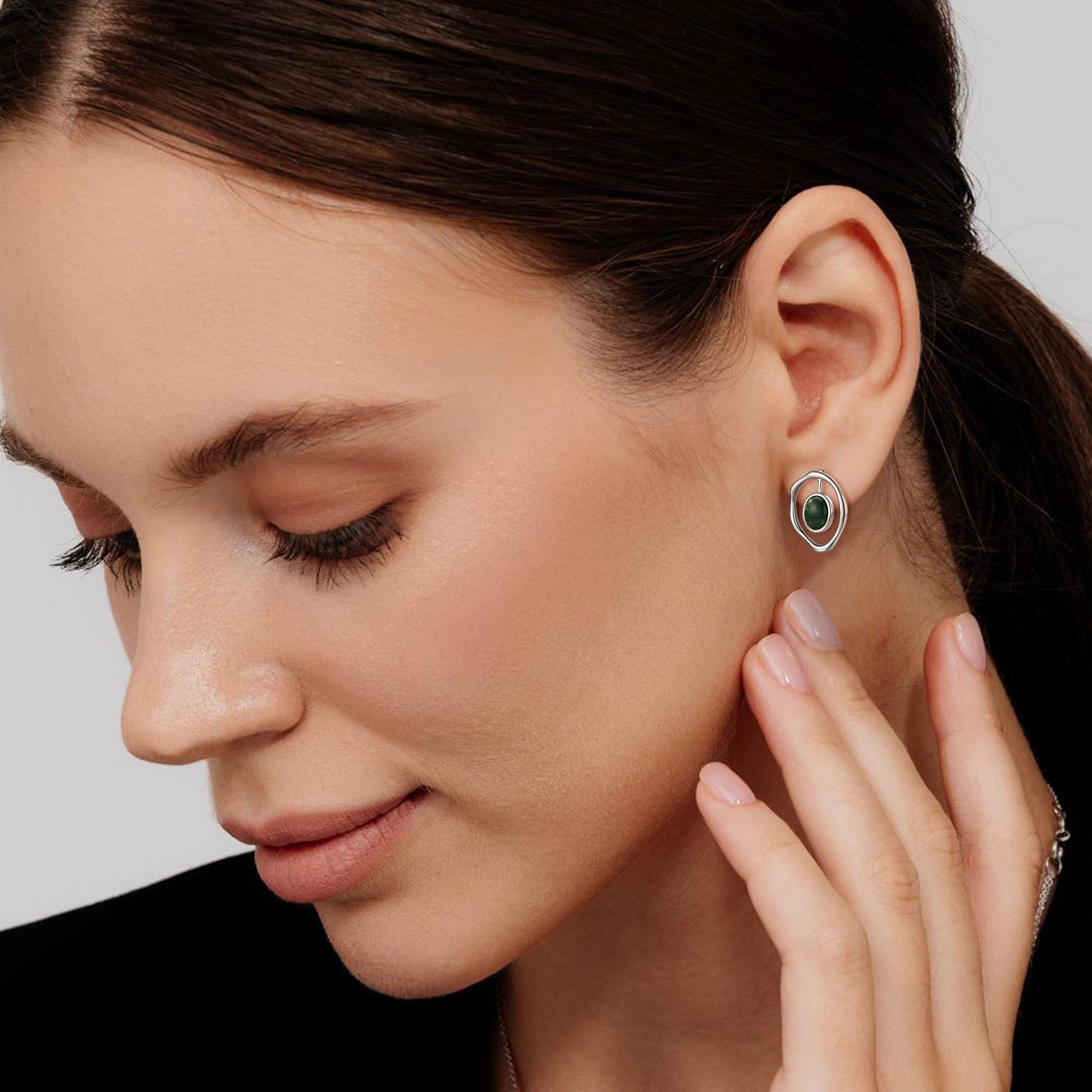 moss agate earrings for women