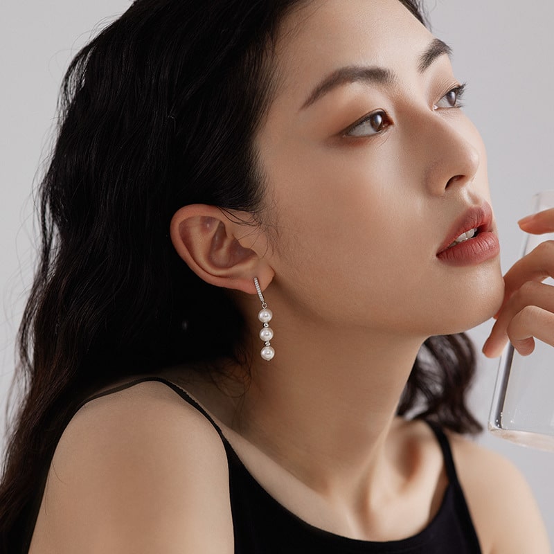 pearl dangle earrings